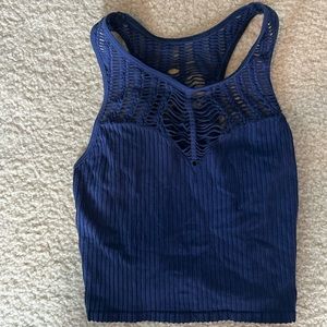 Free People Navy Blue Top